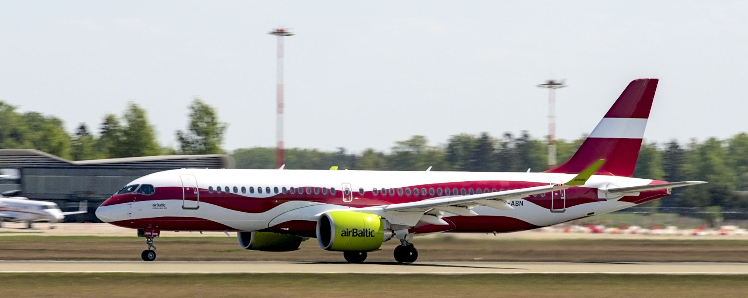 Airbaltic A220 YL-ABN Latvian flag livery